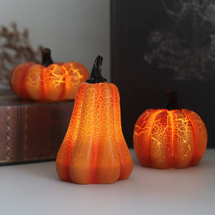 Jack-o'-lantern pompoen ledlichtjes op batterijen, mini Halloween-decoratie