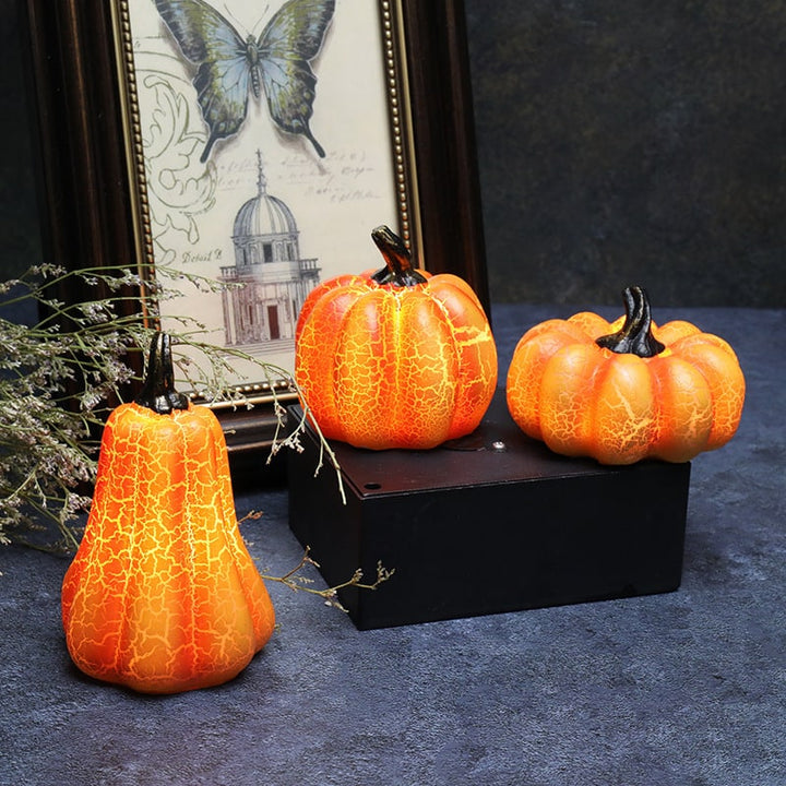 Jack-o'-lantern pompoen ledlichtjes op batterijen, mini Halloween-decoratie
