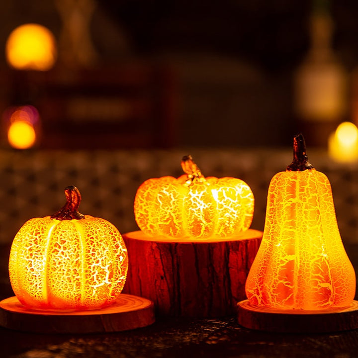 Jack-o'-lantern pompoen ledlichtjes op batterijen, mini Halloween-decoratie