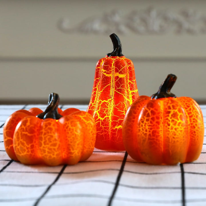 Jack-o'-lantern pompoen ledlichtjes op batterijen, mini Halloween-decoratie