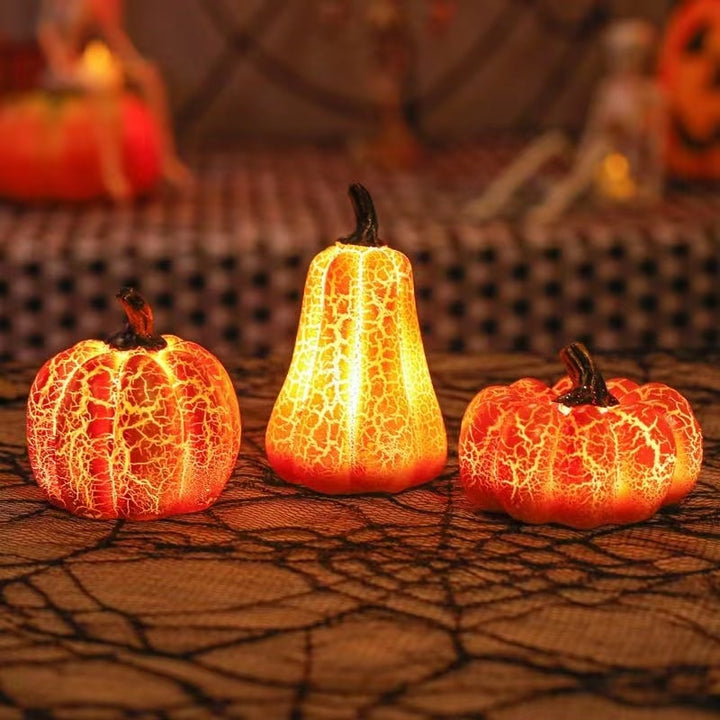 Jack-o'-lantern pompoen ledlichtjes op batterijen, mini Halloween-decoratie
