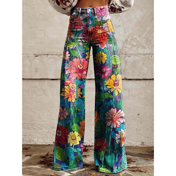 Dames Lange Broek – Ritan Bloemen- en Effen Prints