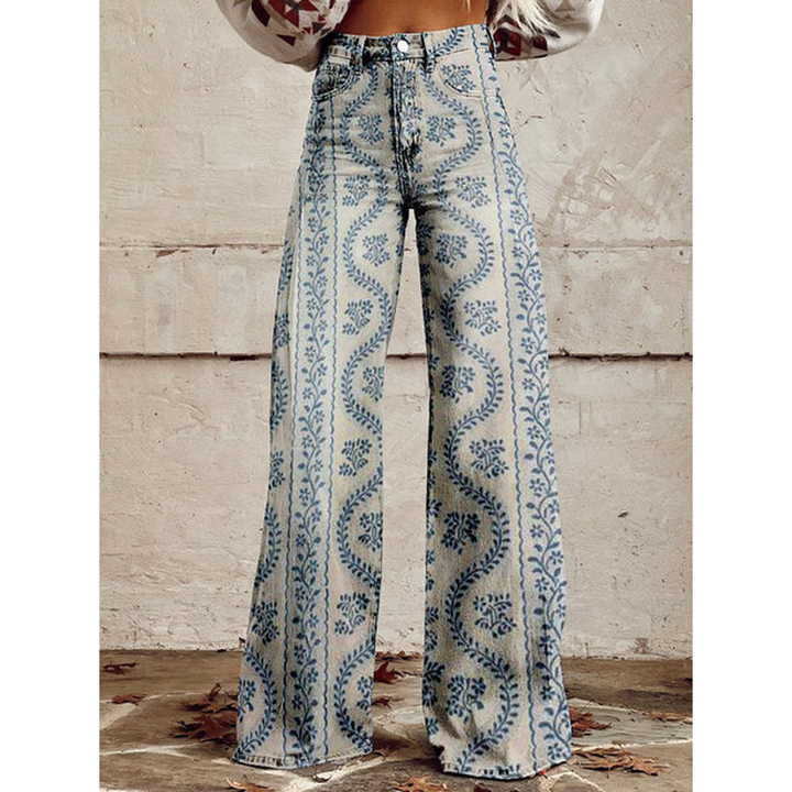 Dames Lange Broek – Ritan Bloemen- en Effen Prints