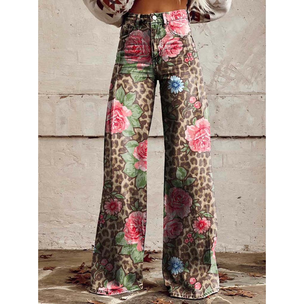 Dames Lange Broek – Ritan Bloemen- en Effen Prints