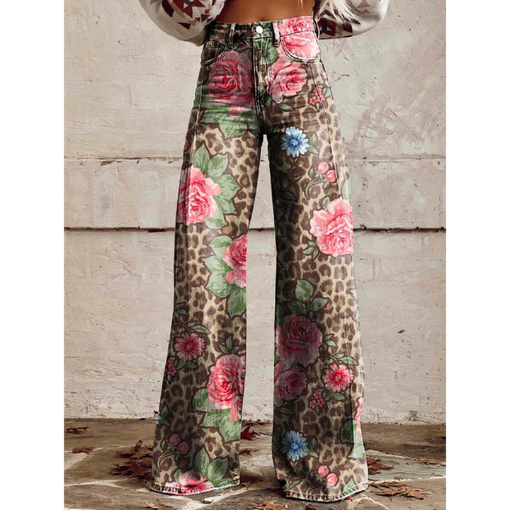 Dames Lange Broek – Ritan Bloemen- en Effen Prints