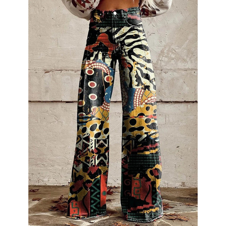 Dames Lange Broek – Ritan Bloemen- en Effen Prints