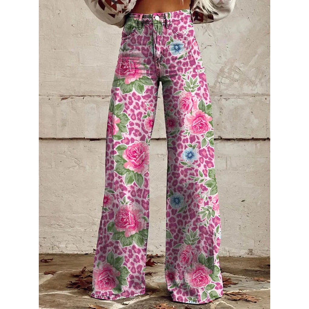 Dames Lange Broek – Ritan Bloemen- en Effen Prints