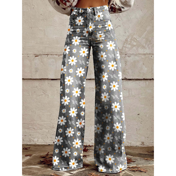 Dames Lange Broek – Ritan Bloemen- en Effen Prints