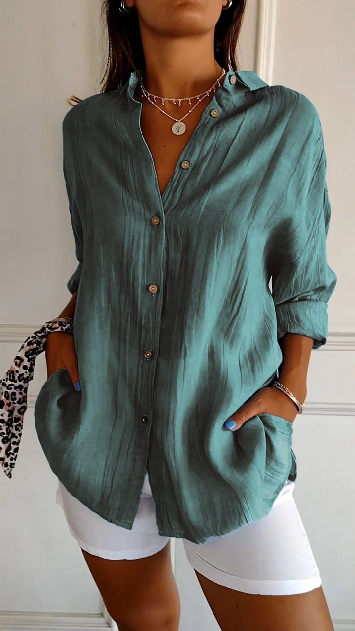 Loszittende Blouse voor dames - Luchtig en Comfortabel - Met knopen sluiting