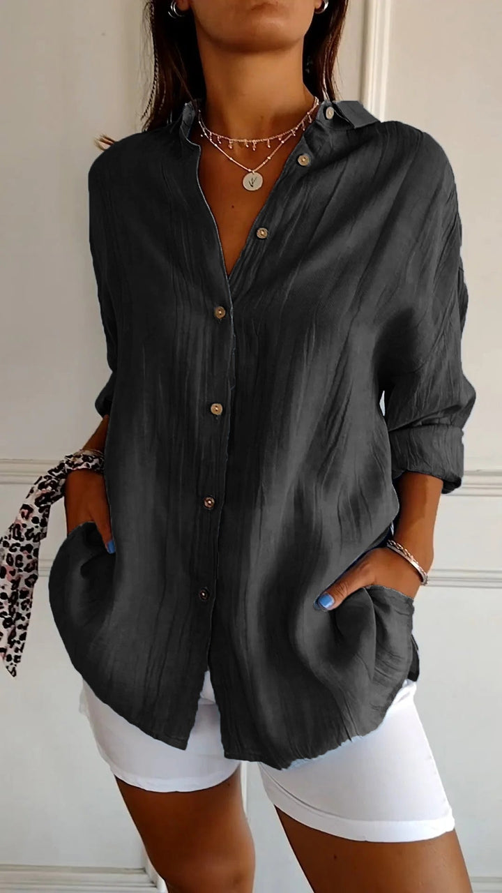 Loszittende Blouse voor dames - Luchtig en Comfortabel - Met knopen sluiting