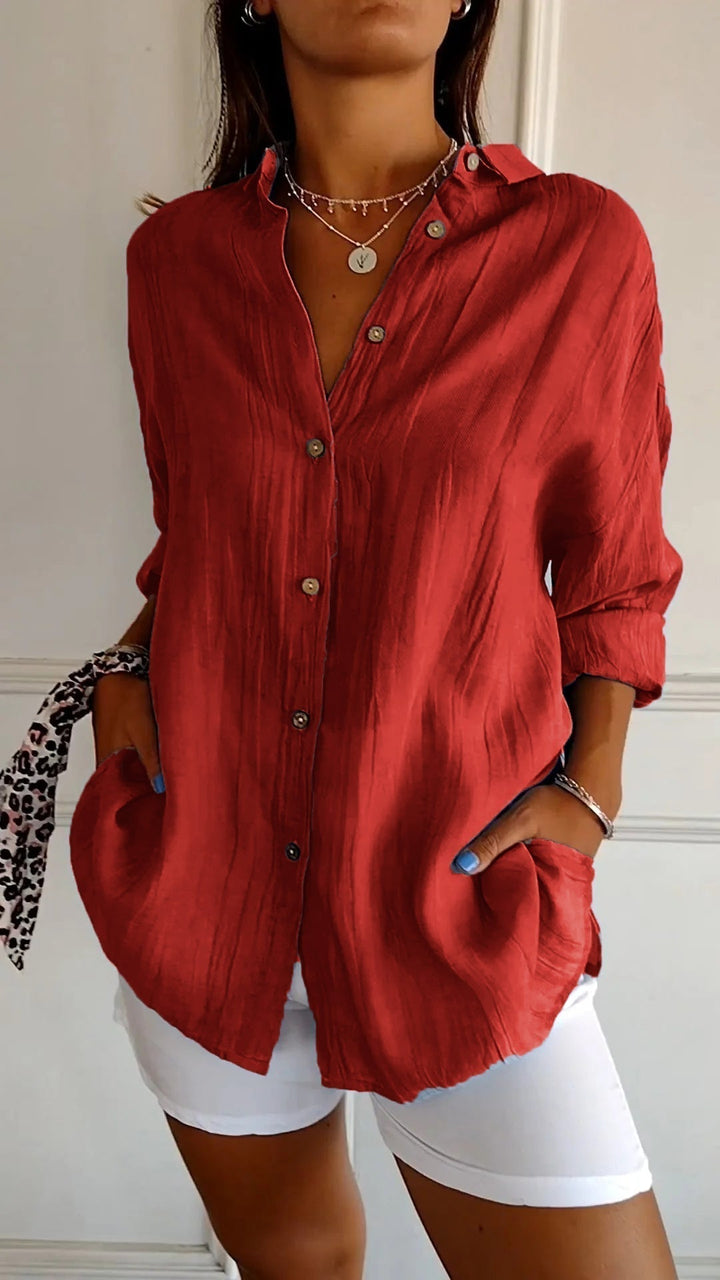 Loszittende Blouse voor dames - Luchtig en Comfortabel - Met knopen sluiting