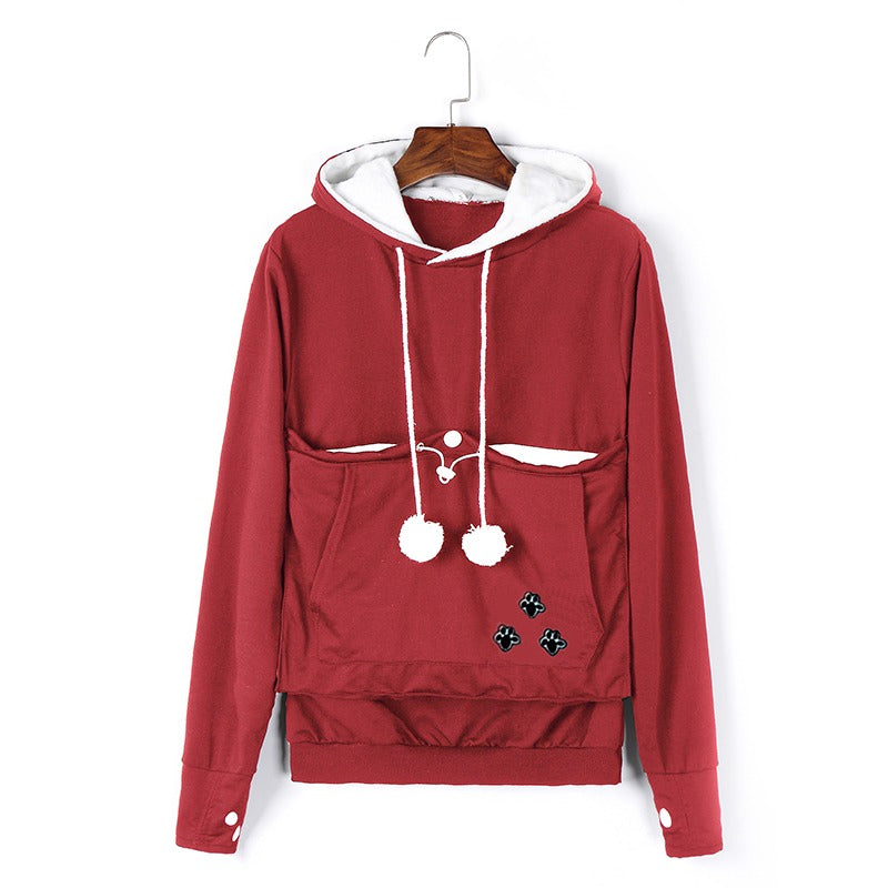 Comfortabele hoodie met kattenbuidel – CozyPurr
