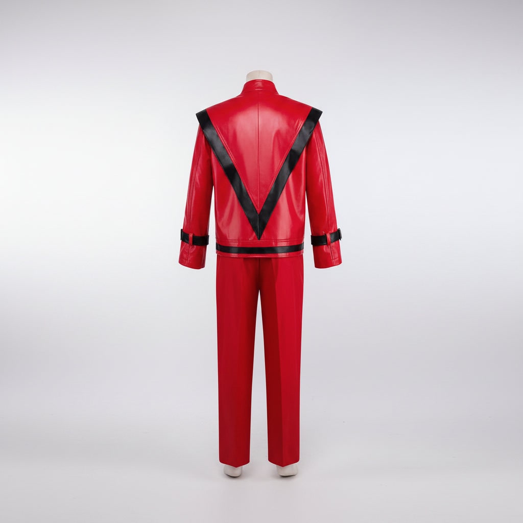 Halloween Thriller cosplaykostuum voor kinderen, tweedelige set van imitatieleren jasje en broek voor feest