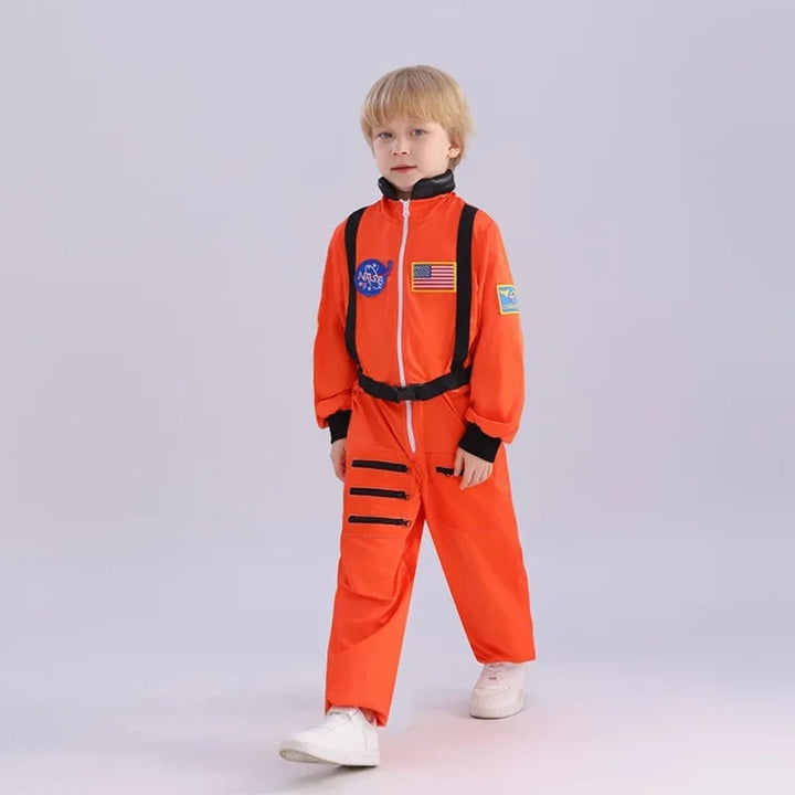 Halloween astronautenpak kostuum voor kinderen met ruimtevaartbadges en jumpsuit-ontwerp voor meisjes