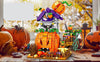 Halloween-bouwstenen voor kinderen, magnetische tegels speelset met pompoenhuis en spookachtige figuurtjes