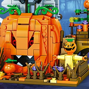 Halloween-bouwstenen voor kinderen, magnetische tegels speelset met pompoenhuis en spookachtige figuurtjes