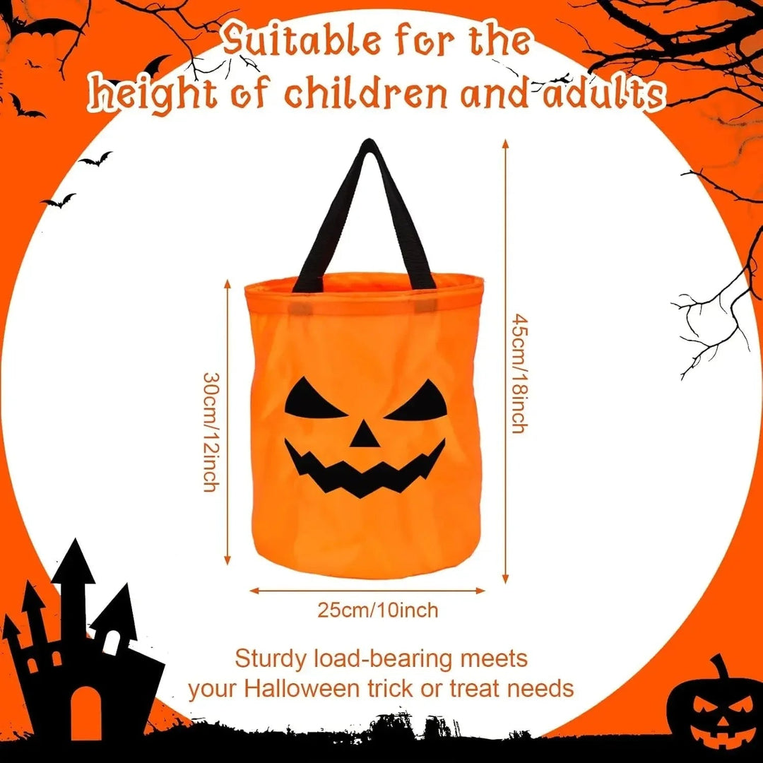 Halloween-snoepemmer en -tas voor kinderen met led-verlichting, lichtgevende pompoenlantaarn-emmer voor trick-or-treat