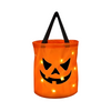 Halloween snoepemmer pompoen voor kinderen met ledlampjes en handvat, snoepmandje voor snoepronde