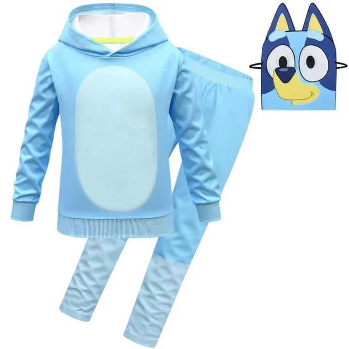 Halloween-personagekostuum voor kinderen met masker, hoodie en broek voor verkleedfeestjes