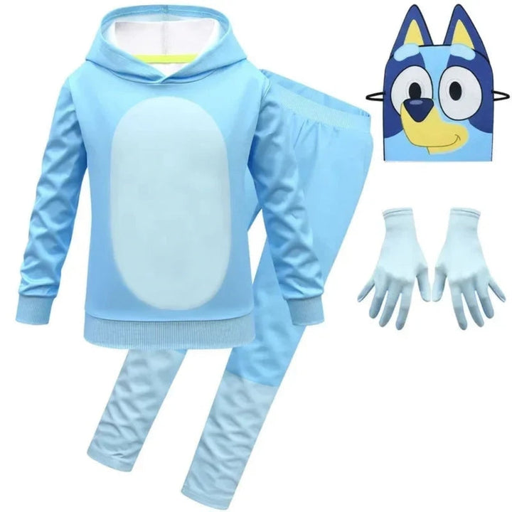 Halloween-personagekostuum voor kinderen met masker, hoodie en broek voor verkleedfeestjes