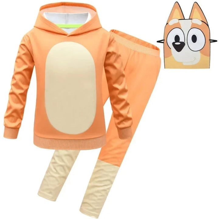 Halloween-personagekostuum voor kinderen met masker, hoodie en broek voor verkleedfeestjes