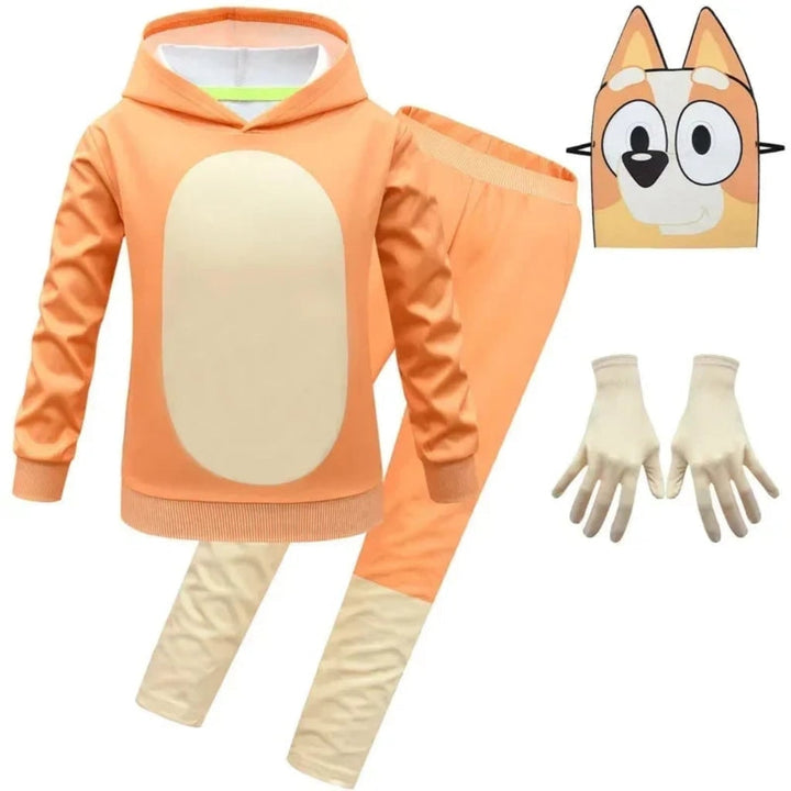 Halloween-personagekostuum voor kinderen met masker, hoodie en broek voor verkleedfeestjes