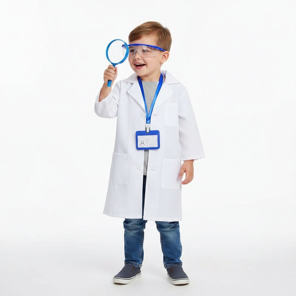 Halloween dokterskostuum voor kinderen, witte medische doktersjas, set voor kinderen