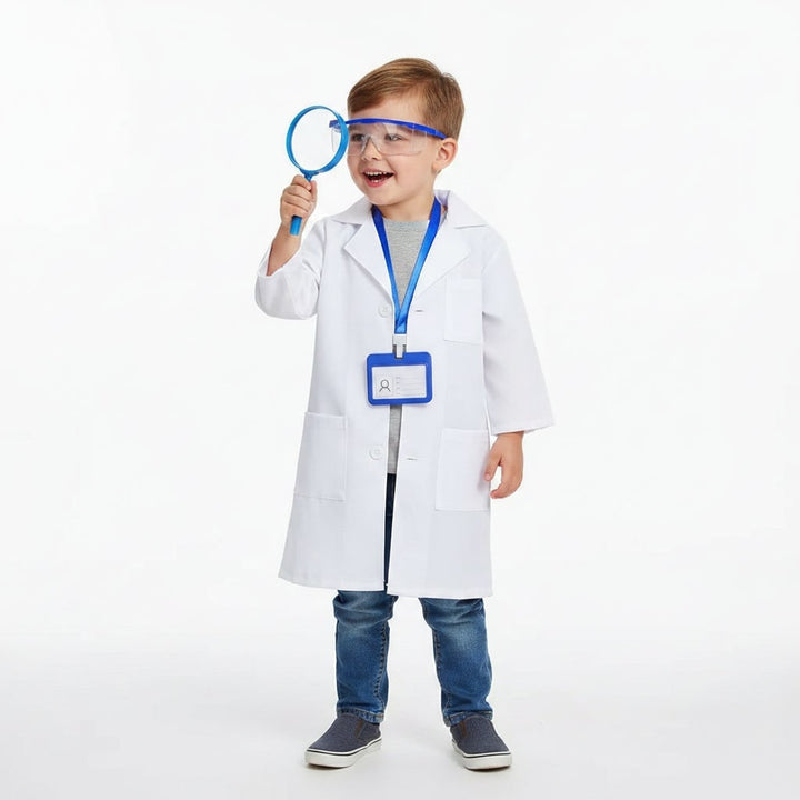 Halloween dokterskostuum voor kinderen, witte medische doktersjas, set voor kinderen