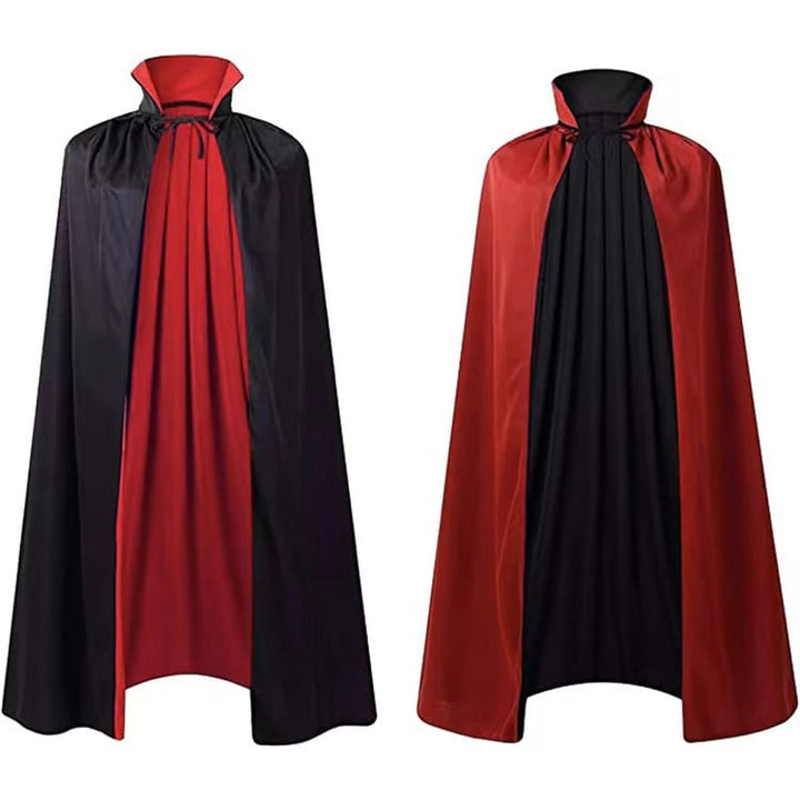 Halloween-cape voor kinderen met capuchon en strikbandsluiting voor kostuumfeestjes, met rode cape