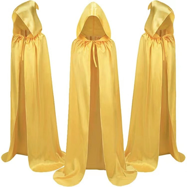 Halloween-cape voor kinderen met capuchon en strikbandsluiting voor kostuumfeestjes, met rode cape