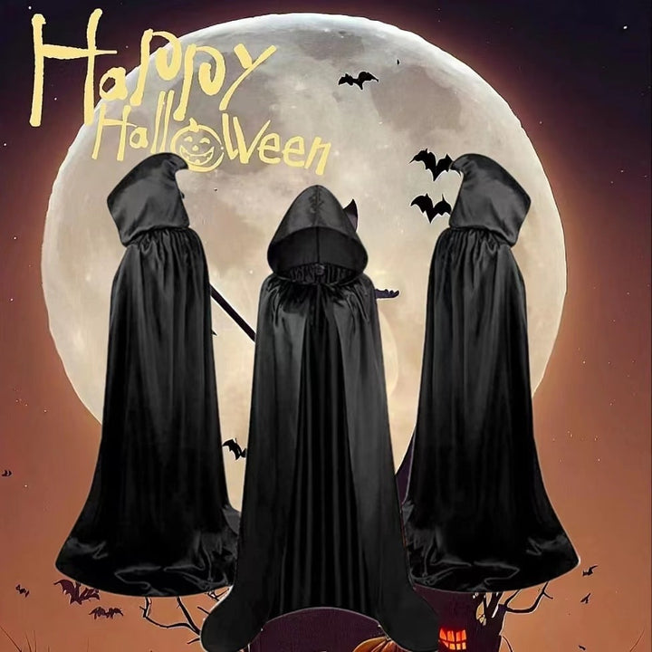 Halloween-cape voor kinderen met capuchon en strikbandsluiting voor kostuumfeestjes, met rode cape