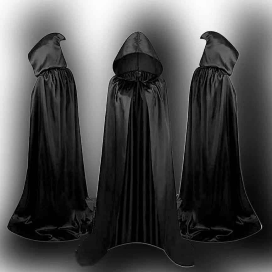 Halloween-cape voor kinderen met capuchon en strikbandsluiting voor kostuumfeestjes, met rode cape