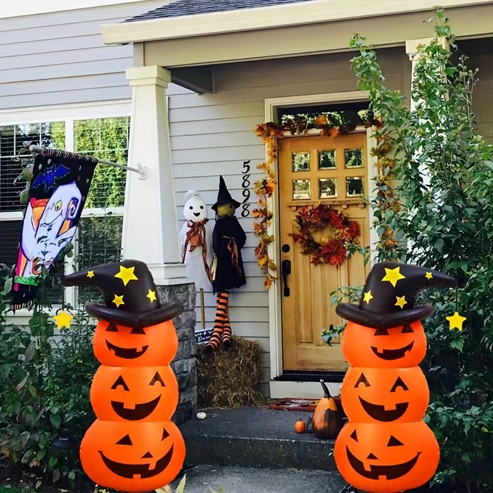Opblaasbare Halloween-tuindecoratie, grote opblaasfiguur voor buiten met met water vulbare voet voor feest