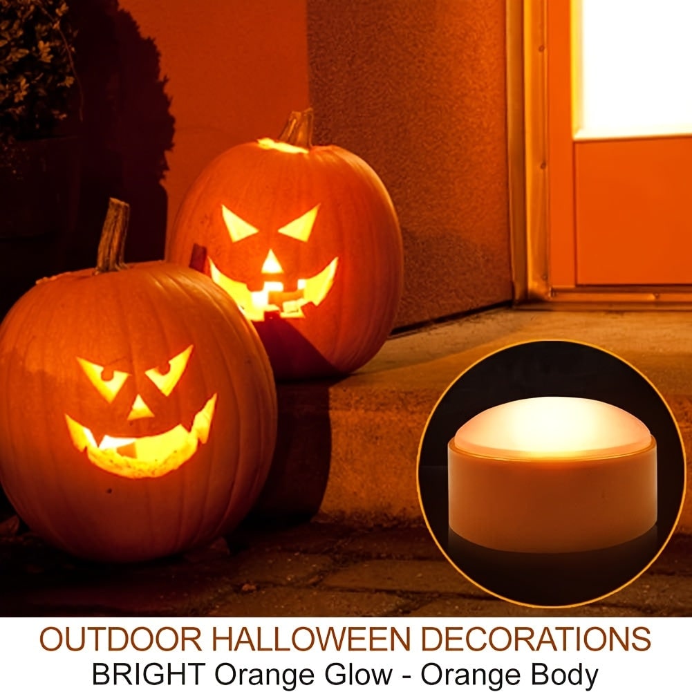 Halloween jack-o'-lantern pompoen led-theelichtjes met afstandsbediening op batterijen