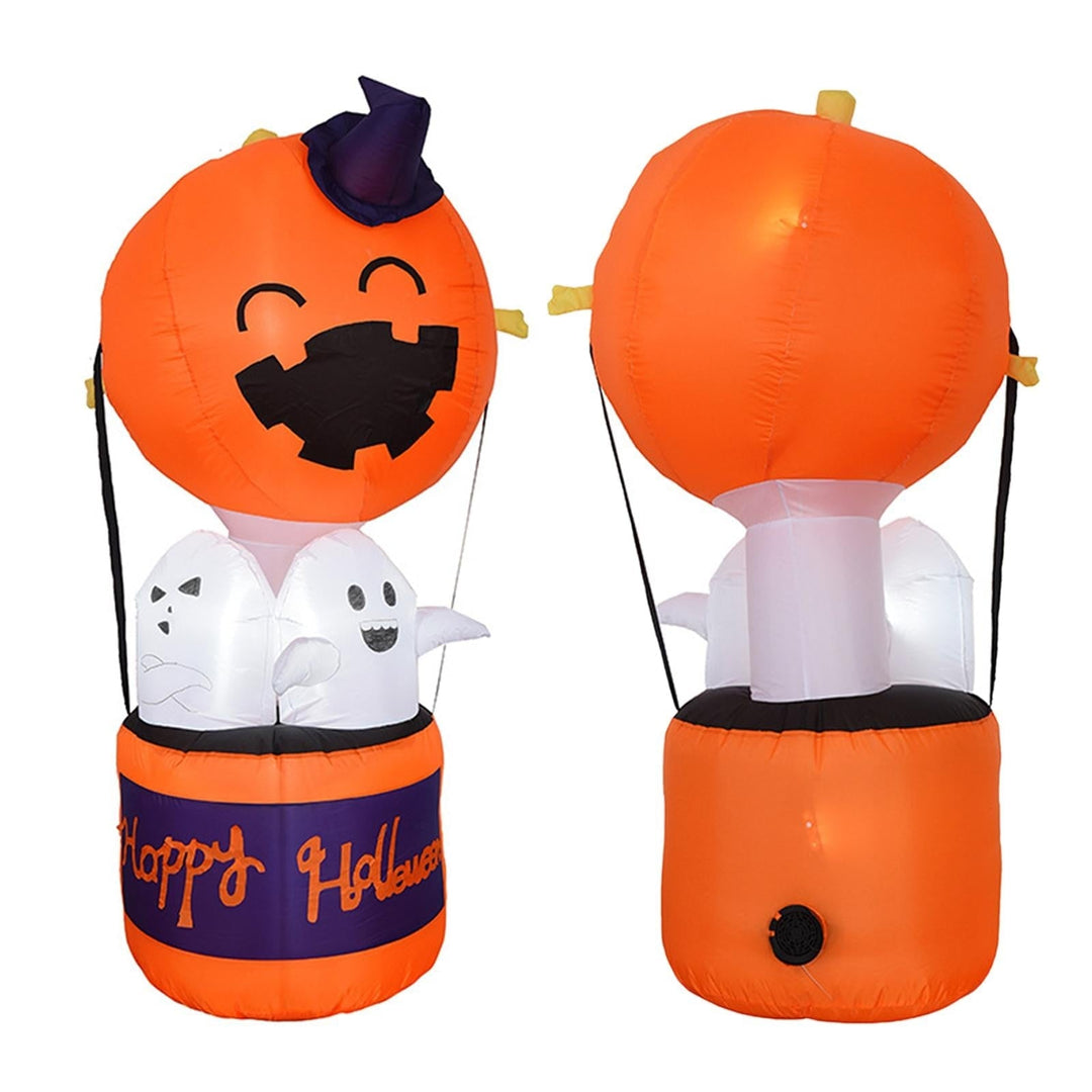 Halloween-buitendecoratie opblaasbare pompoen-luchtballon met spoken en ledverlichting