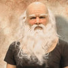 Halloween-kerstmankostuummasker voor kinderen met realistische baard en haar voor een eng kerstfeest