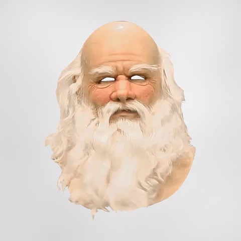 Halloween-kerstmankostuummasker voor kinderen met realistische baard en haar voor een eng kerstfeest