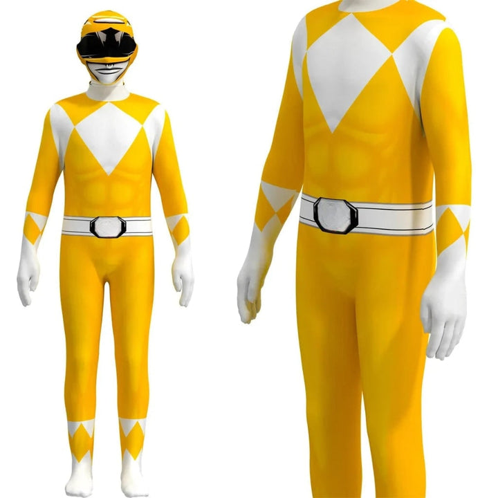 Halloween superheldenbodysuit kostuum voor kinderen met spierprint en volledige capuchon