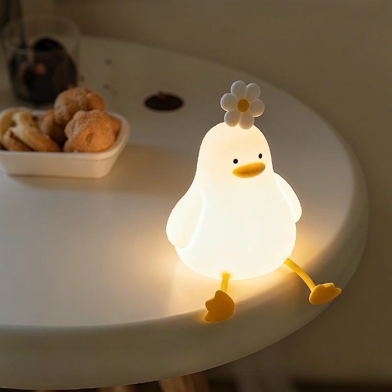 Oplaadbare kindernachtlamp zachte siliconen dier aanraakbediening dimbaar