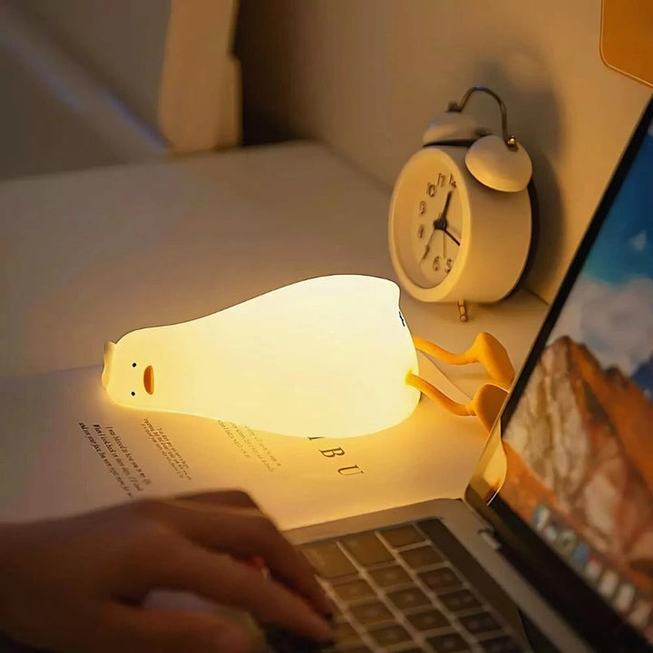 Oplaadbare kindernachtlamp zachte siliconen dier aanraakbediening dimbaar