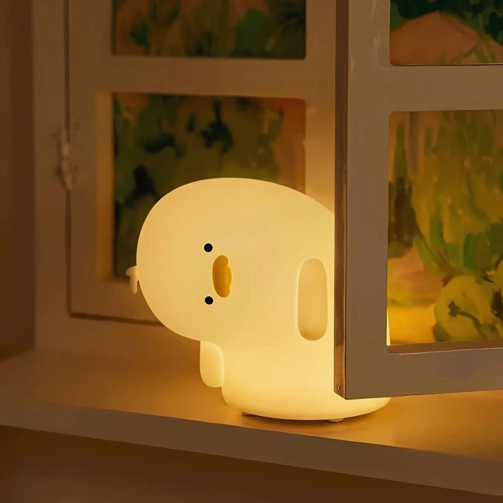Oplaadbare kindernachtlamp zachte siliconen dier aanraakbediening dimbaar