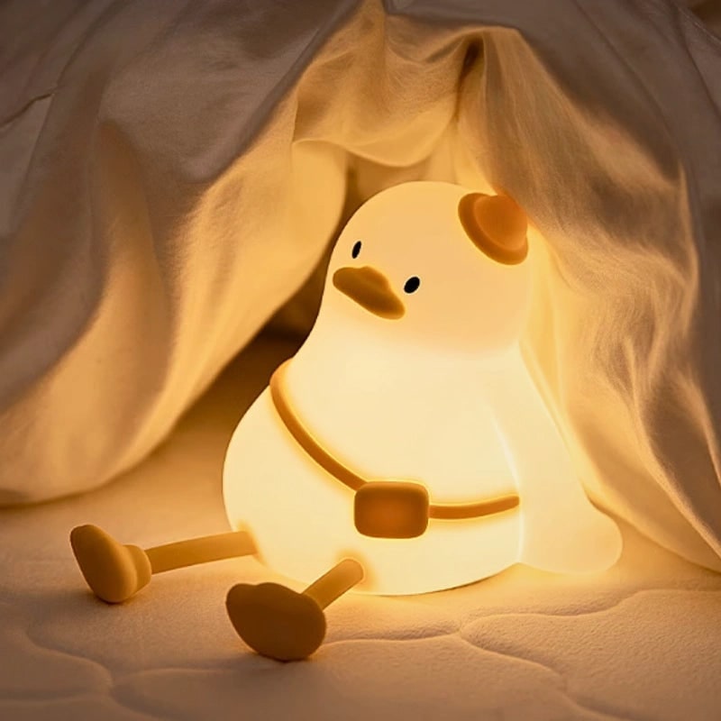 Oplaadbare kindernachtlamp zachte siliconen dier aanraakbediening dimbaar