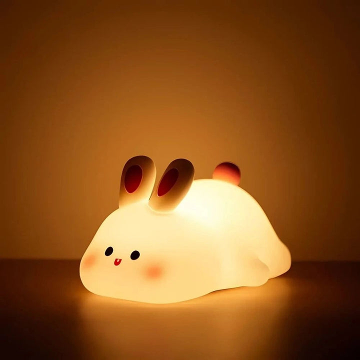Oplaadbare kindernachtlamp zachte siliconen dier aanraakbediening dimbaar