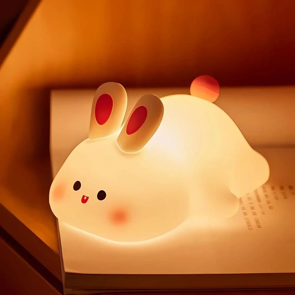 Oplaadbare kindernachtlamp zachte siliconen dier aanraakbediening dimbaar