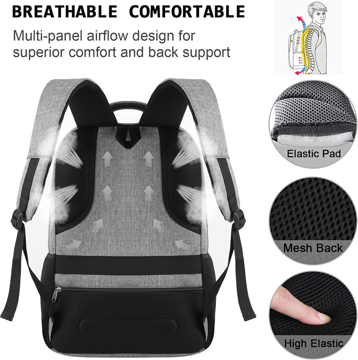 Slanke anti-diefstal laptoprugzak met USB-oplaadpoort