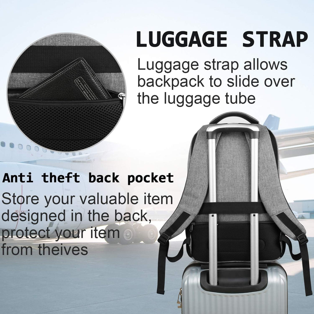 Slanke anti-diefstal laptoprugzak met USB-oplaadpoort