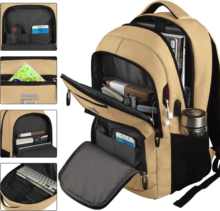 Slanke anti-diefstal laptoprugzak met USB-oplaadpoort