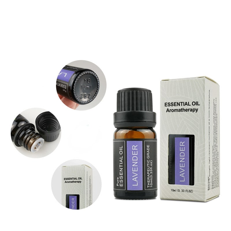 Lavendel aromatherapie etherische olie, 100% puur, in amberkleurig glazen flesje van 10ml