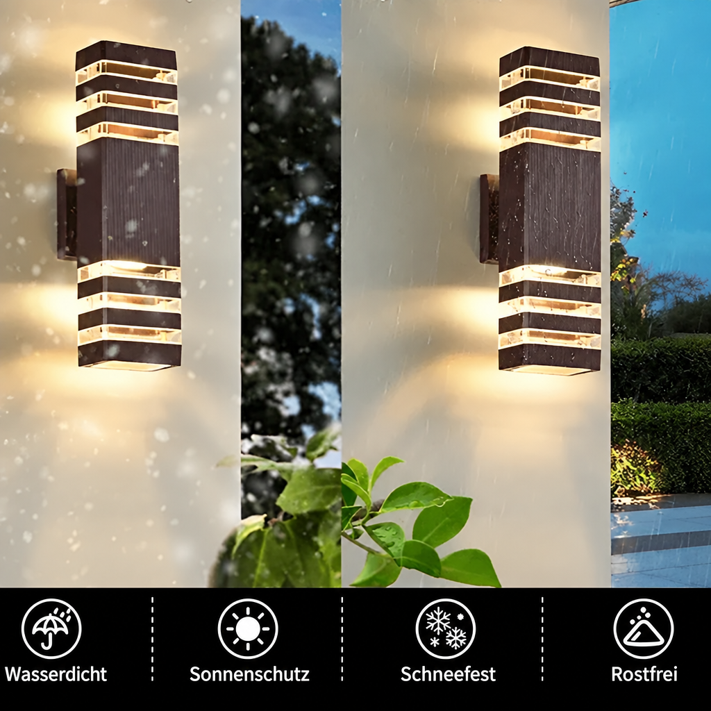 LED-buitenwandlamp – moderne op- en neerwaartse verlichting | Weerbestendig