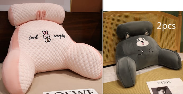 Lendensteunkussen met leesrugsteun, armleuningen en afneembare nekrol voor in bed